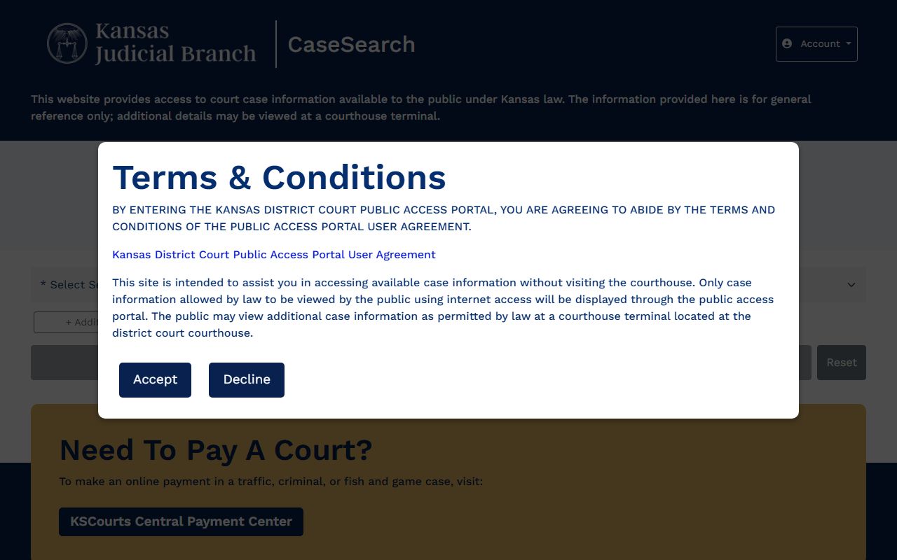 Kansas Case Search for Lincoln County court records after arrest